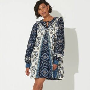 Cleobella Yalena Cotton Ruffle Long Sleeve Mini Dress Sabina Woman’s Size XS